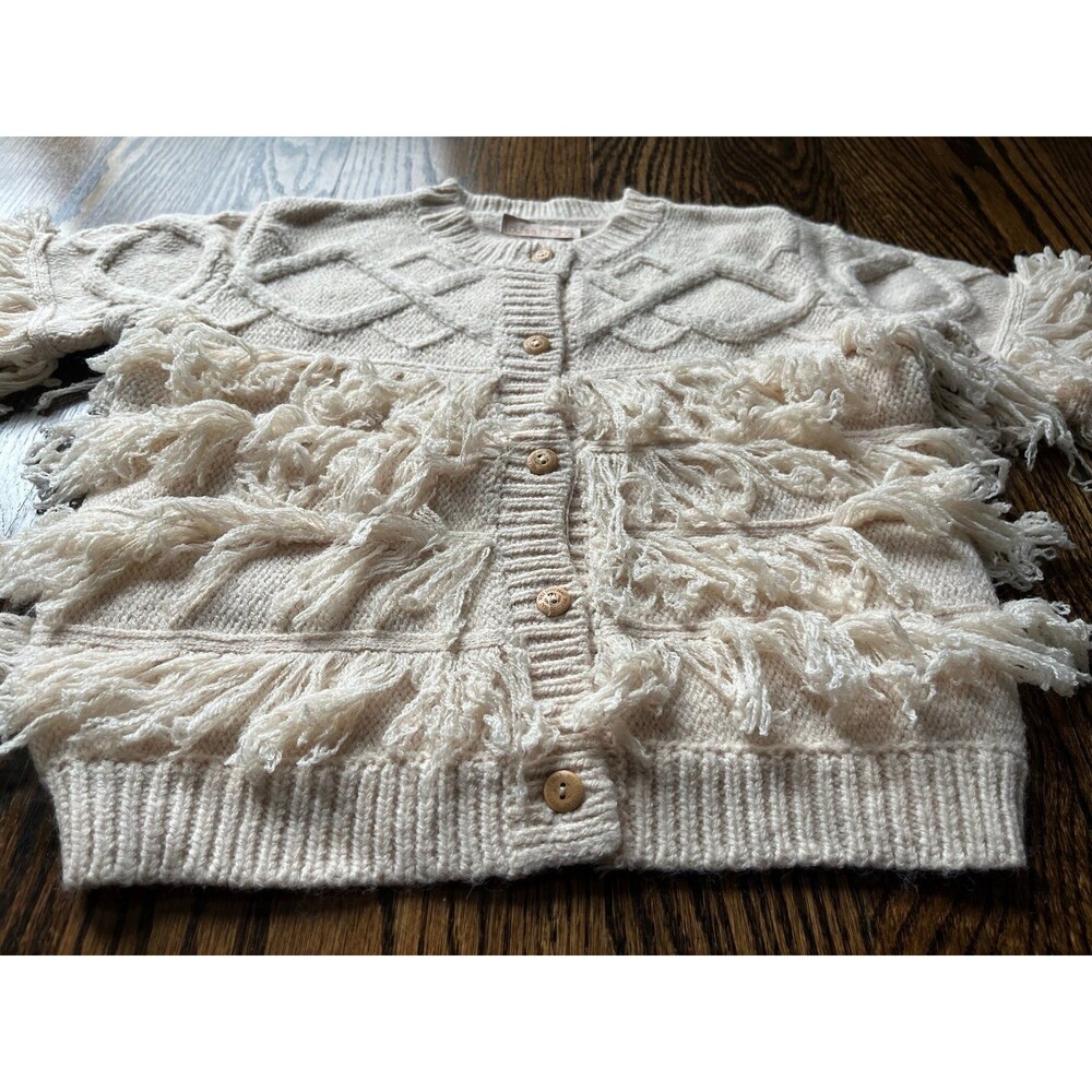 Louise Misha Fringe Cable Cardigan (3-4Y) - Picture 7 of 9